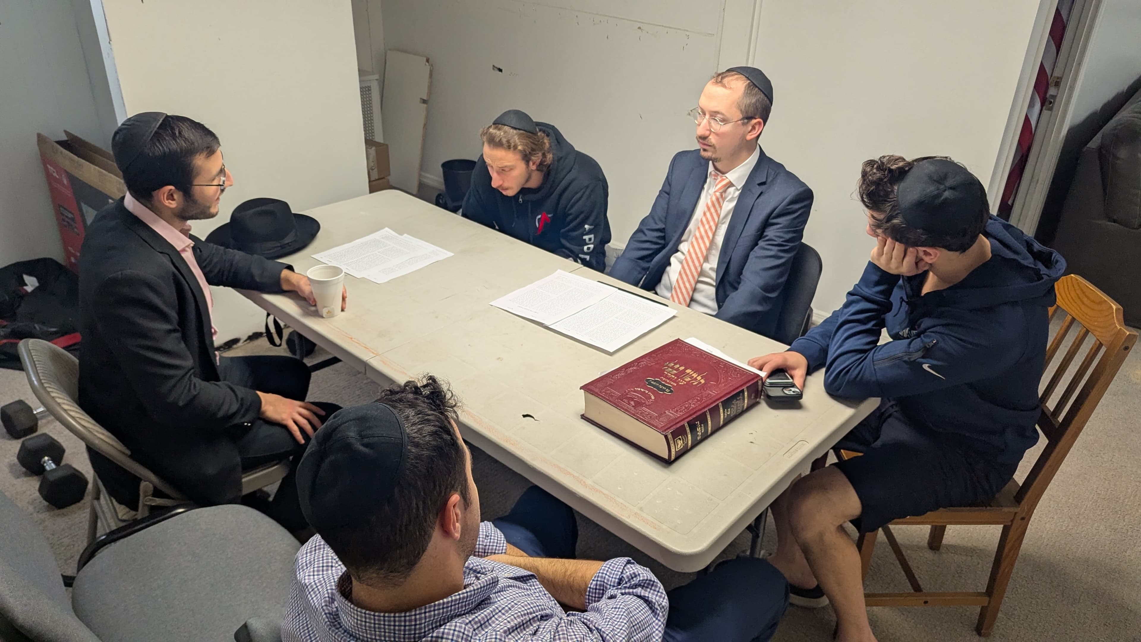 Yeshiva students learning together